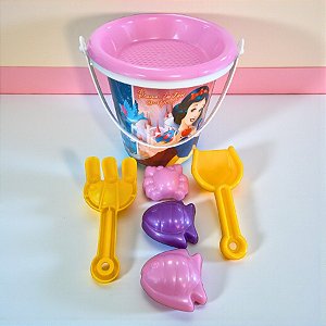 Brinquedo Kit Balde de Praia Infantil - Princesas - 7 Peças - Disney Original - 1 unidade - Rizzo