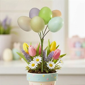 Galho Decorativo de Páscoa - Ovinhos Coloridos - 15cm - 1 unidade - FlorArte - Rizzo