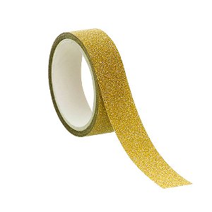 Fita Glitter Dourado - 01 unidade - Rizzo Embalagens
