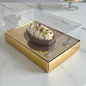 Caixa Para Meio Ovo de 250g - 20x13x8,8cm - Ouro Liso - 5 unidades - ASSK - Rizzo