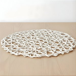 Sousplat de Papel - Branco - 39x39cm - 1 unidade - Rizzo
