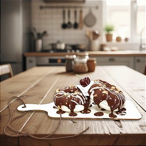 Tábua Decorativa de Donnuts e Cereja Fake com Imã - 23cm - 1 unidade - Rizzo