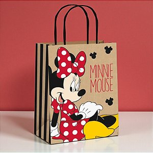 Sacola de Papel - Minnie Kraft Colors - P 21,5x15x8cm - Disney Original - 10 unidades - Cromus - Rizzo