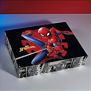 Caixa Retangular Com Tampa - Homem Aranha Quadrinhos - M 25x20x5cm - Disney Original - 1 unidade - Cromus - Rizzo