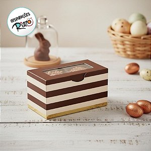 Caixa para 2 brigadeiros 8,5x5x4,5cm Hit Marrom - 10 unidades - Cromus - Rizzo Embalagens