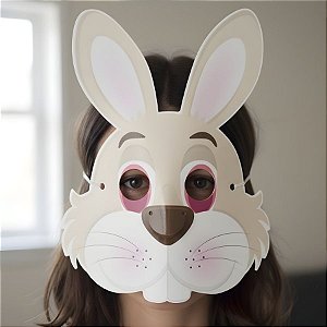 Máscara de Coelho - Bege  - 27x19cm - 1 unidade - Rizzo