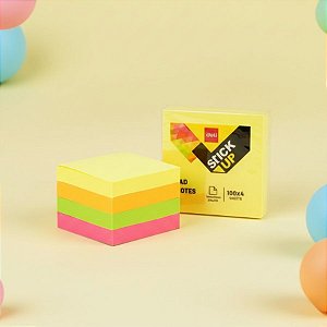 Bloco de Notas Adesivas Flourescente - Sortido - 5,1x5,1cm - 1 unidade - Deli - Rizzo