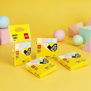 Marca Página Adesivo - Papel Tons Pasteis - Sortido - 5,5x1,2cm - Caixa - 24 unidades - Deli - Rizzo