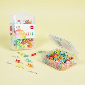 Alfinete para Mapa - 5 Cores Sortidas - 23mm - 100 unidades - Deli - Rizzo