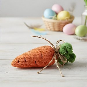 Enfeite Decorativo em Tecido - Cenoura Laranja/Verde - 13x5x4cm - 1 unidade - Cromus - Rizzo