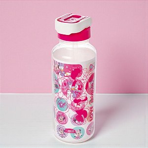 Garrafa Abre Fácil Com Canudo - Minnie Mouse Rosa - 600ml - Disney Original - 1 unidade - Plasútil - Rizzo