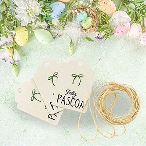 Tag "Feliz Páscoa" Siciliano com Sisal - Ref. 2495 - 6x4cm - 20 unidades - Stickr - Rizzo