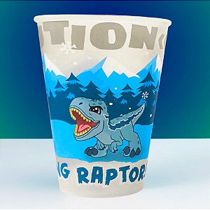 Copo de Plástico Dinossauros - Attacking Raptor - 280ml - 1 unidade - Plasútil - Rizzo