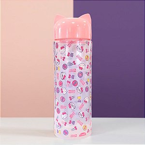 Garrafa de Plástico Lúdica - Hello Kitty - Rosa -  500ml - 1 unidade - Plasútil - Rizzo