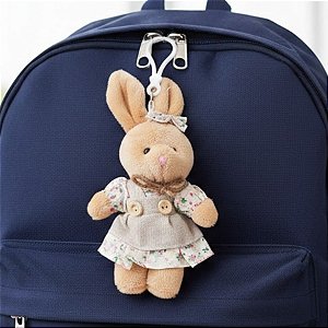 Chaveiro Coelha de Pelúcia - Macacão e Saia - 8x14x4cm - 1 unidade - Rizzo - Rizzo