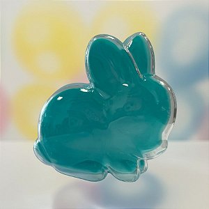 Potinho de Páscoa em Acrílico Coelhinho - Verde Água - 8x7cm - 10 unidades - Rizzo