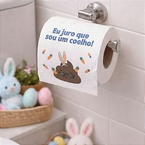 Papel Higiênico de Páscoa - "Eu juro que sou um coelho!" 

 - 1 unidade - Rizzo