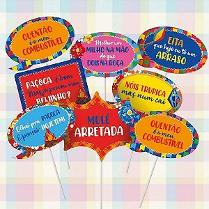 Plaquinhas Divertidas - Arraiá Bão Demais - 19,5x29cm - 8 unidades - Cromus - Rizzo