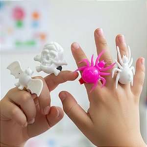 Mini Anel de Brinquedo de Halloween - Sortidos - 2,5cm - 5 unidades - Rizzo