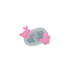 Molde de Silicone Dupla de Coelhos Ref. 643 Flexarte Rizzo Confeitaria