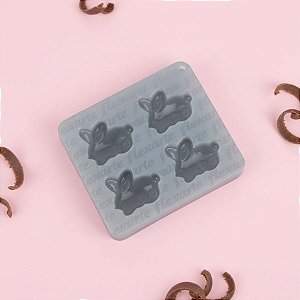 Molde de Silicone Quarteto de Coelhinhos Ref. 645 Flexarte Rizzo Confeitaria