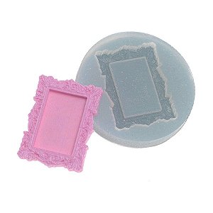 Molde de silicone Moldura retangular pequeno Ref. 317 Flexarte Rizzo Confeitaria