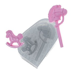 Molde de silicone Dupla de Cavalinhos Ref. 56 Flexarte Rizzo Confeitaria
