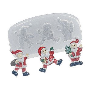 Molde de Silicone Trio de Papai Noel Ref. 127 Flexarte Rizzo Confeitaria
