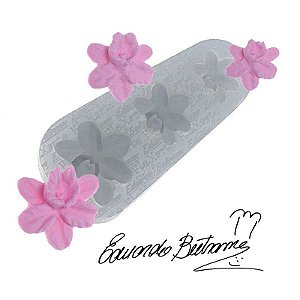 Molde de Silicone Trio de Mini Orquidias Ref. 93 Flexarte