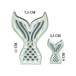 Jogo de Cortadores em Plástico Sereia - 2 pçs - Cod.GMEZN854 - Prime Chef - Rizzo Confeitaria