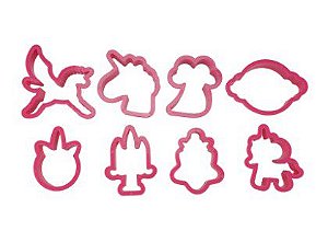 Cortador Unicornio - 8 pçs - Cod.GMEZN1091 - Prime Chef - Rizzo Confeitaria