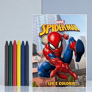 Kit para Colorir Livro e Giz - Homem Aranha - 1 unidade - Rizzo