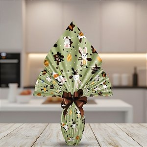 Folha para Ovos de Páscoa Poli Metalizado - 70x90cm - Chocolat Pistache - 5 unidades - Rizzo