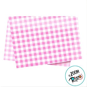 Papel de Seda - 50x70cm - Xadrez Rosa - 50 unidades - Rizzo