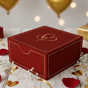 Caixa 4 Doces Quadrada - Toque de Amor - 7,5x7,5x6cm - 5 unidades - Regina - Rizzo
