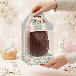 Caixa New Maleta Para Ovo de 350g com Visor - Doce Páscoa - 22,5x11cm - 6 unidades - Cromus  - Rizzo