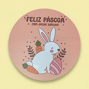 Jogo Americano de Páscoa - Coelho "Feliz Páscoa Com Doces Sonhos!" - 38cm - 1 unidade - Rizzo