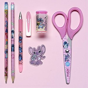 Kit Escolar com Tesoura - Angel - 6 Itens - Disney Original - 1 unidade - Molin - Rizzo