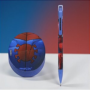 Conjunto Lapiseira e Borracha Escolar - Homem Aranha - Azul - Disney Original - 1 unidade - Molin - Rizzo