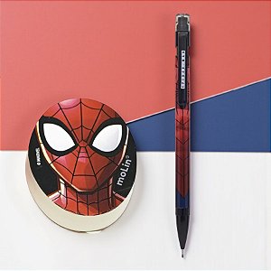 Conjunto Lapiseira e Borracha Escolar - Homem Aranha - Preto - Disney Original - 1 unidade - Molin - Rizzo