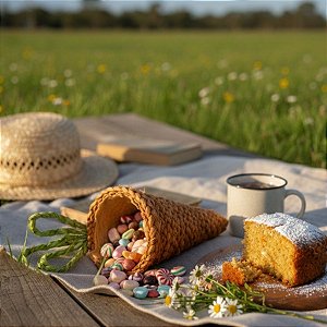 Cesta de Palha de Páscoa - Cenoura - 25cm - 1 unidade - Rizzo