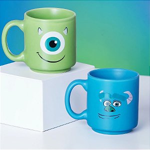 Conjunto Mini Canecas Tina - Mike e Sulley - Monstros S.A - 100ml - 1 unidade - Disney Original - Zonacriativa - Rizzo