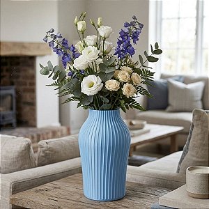 Vaso Decorativo - Romano - Azul Perolado - 18cm - 1 unidade - Rizzo