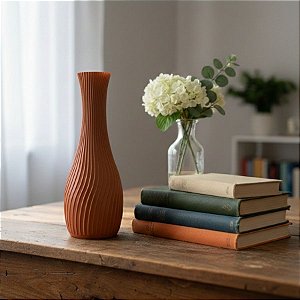 Vaso Decorativo - Espiral - Marrom - 20,5cm - 1 unidade - Rizzo