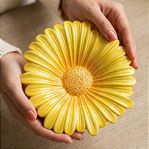 Enfeite Decorativo de Porcelana - Flor Amarela - 14,5cm - 1 unidade - FlorArte - Rizzo