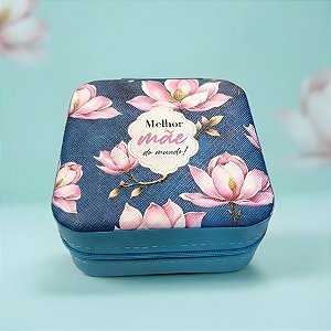 Mini Porta Jóias Portátil - Verde - Melhor Mãe do Mundo - 9,5x4,5x9,5cm - 1 unidade - Rizzo