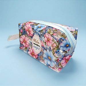 Necessáire Transparente - Azul - Mãe Melhor Amiga - 18x9x8cm - 1 unidade - Rizzo