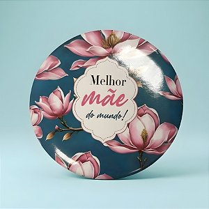 Mini Espelho Portátil - Verde - Melhor Mãe do Mundo - 7,5x7,5cm - 1 unidade - Rizzo