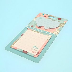 Bloco de Anotações Autoadesivo - Ciano - Mãe Melhor Amiga - 7x7cm - 1 unidade - Rizzo