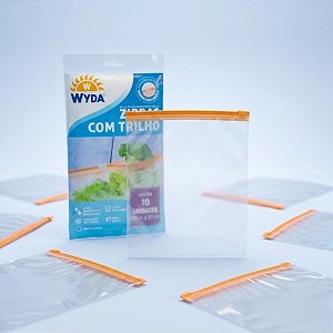 Saco Hermético Transparente Zip com Trilho - 19x17cm - 10 unidades - Wyda - Rizzo